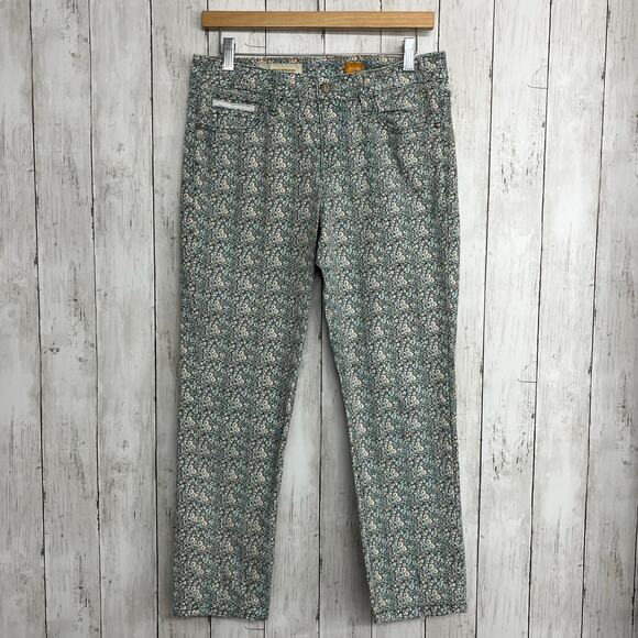 Pilcro & The Letterpress Floral Dainty Mid Rise Cropped Cotton Skinny Jeans 29 - Picture 1 of 9